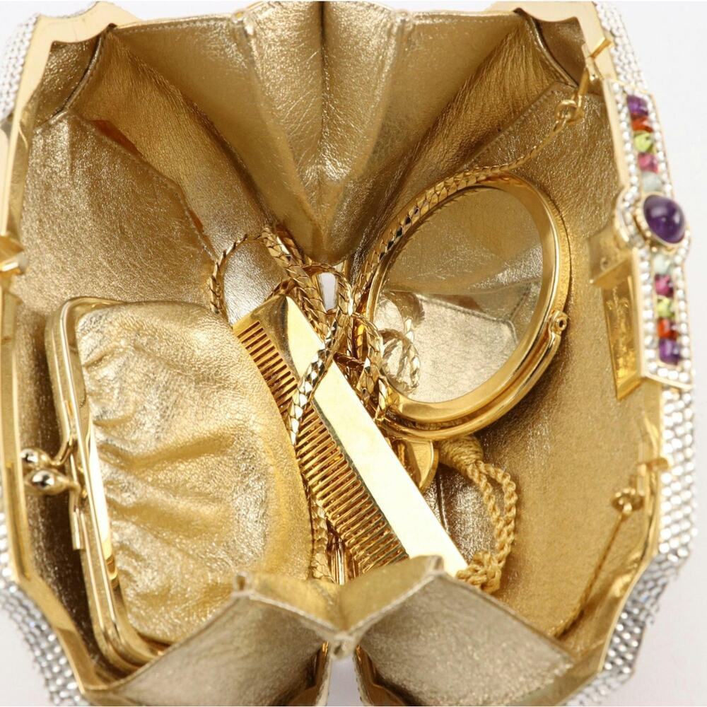 Judith Leiber Convertible Minaudière with Gemstone/Crystal Trim and Accessories - Picture 6 of 12